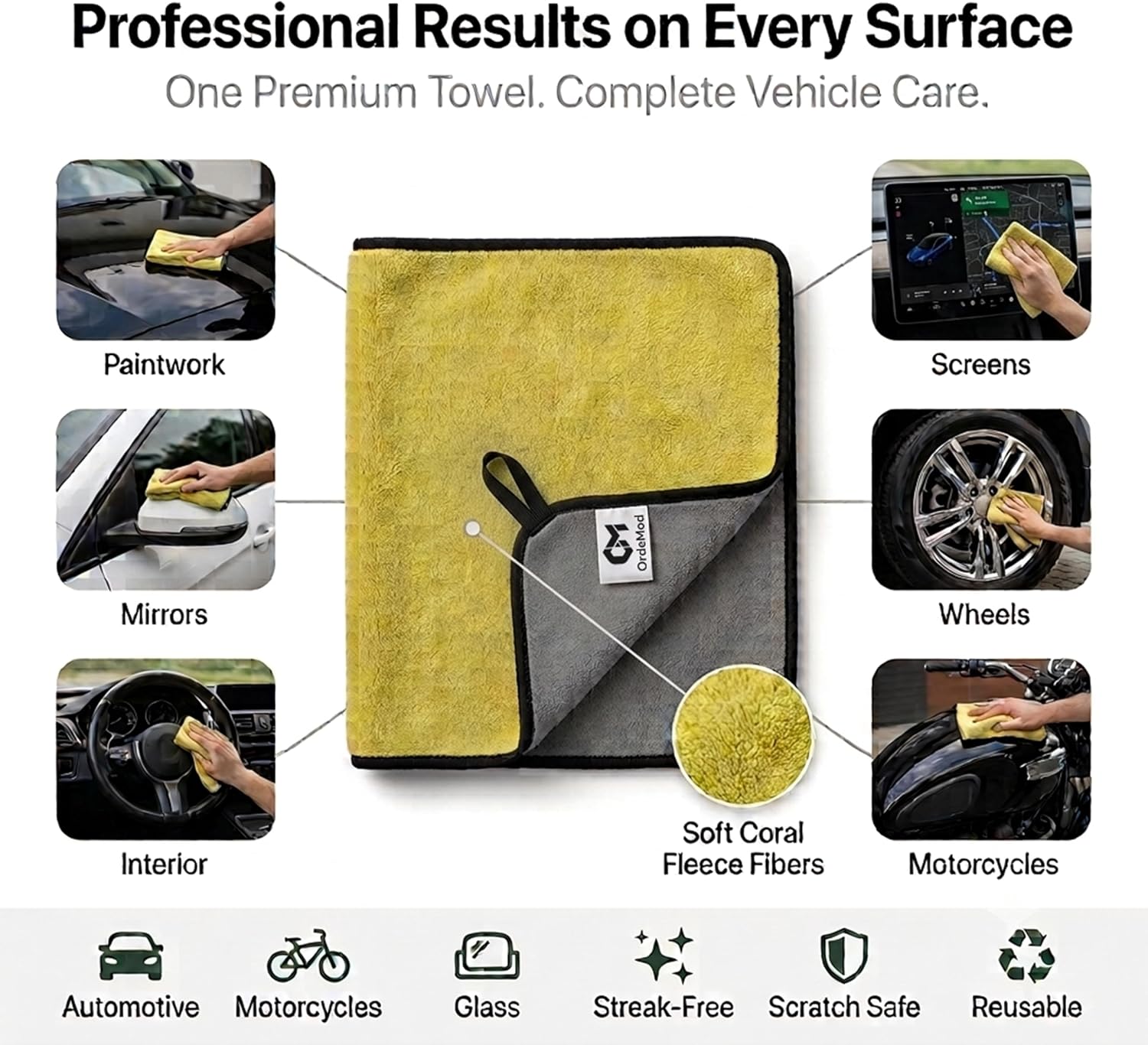 Premium Microfiber Car Detailing Towels