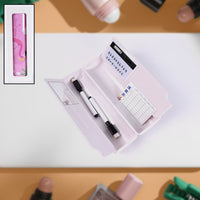 17609 8 in 1 Compass Box, Geometry Box 2 Compartment, Pencil Box with 1 Calculator, 1 Mirror, 2 Marker for Boys Art Plastic Pencil Box