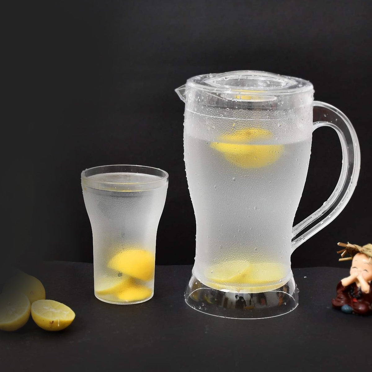 Apex Unbreakable Lemon Jug Set With 6 Glasses  1200ml Jug + 300ml Glasses Approx