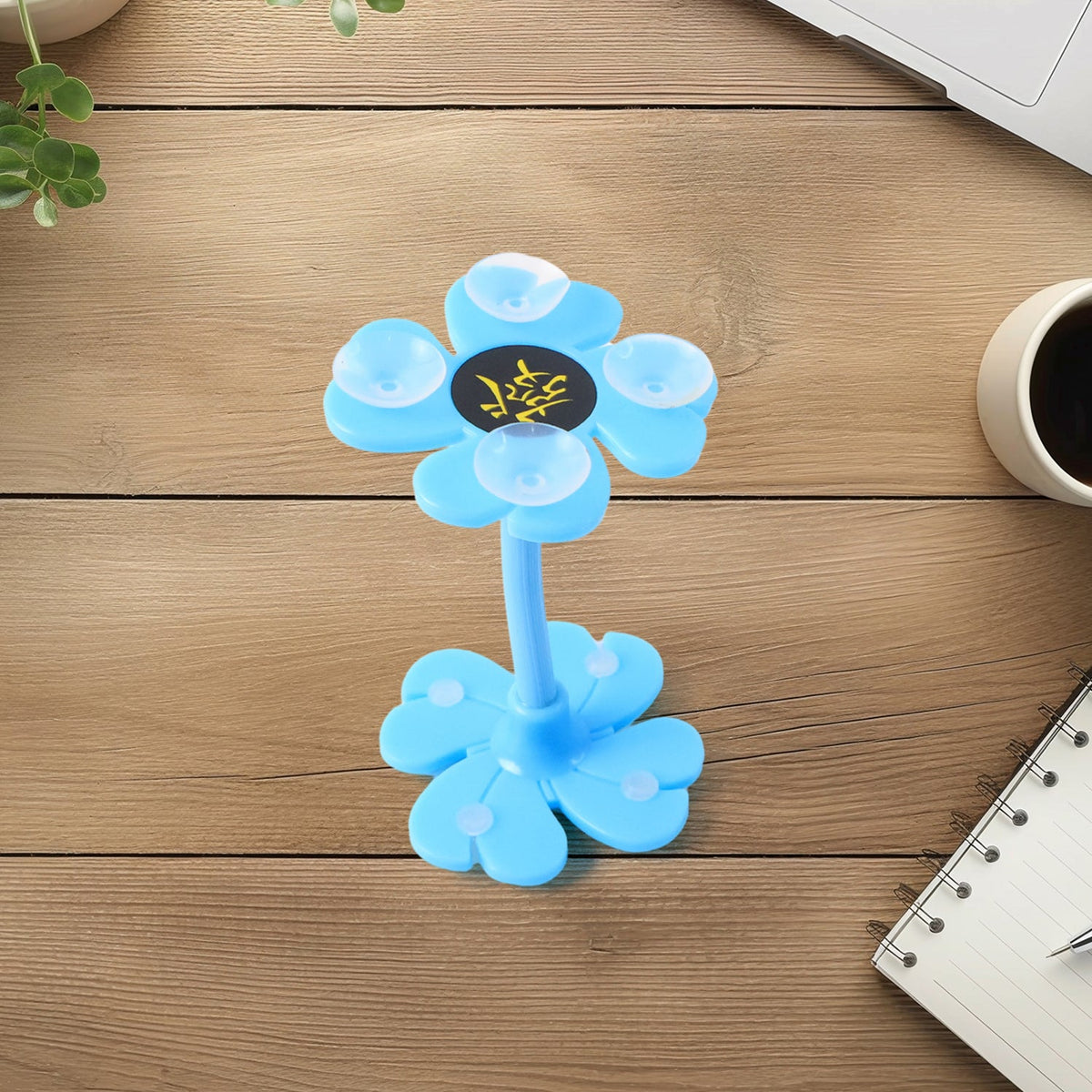 0637 -360 Rotatable Flower Shape Cellphone Holder Car Mount Sucker Stand (Multicolored With Box))