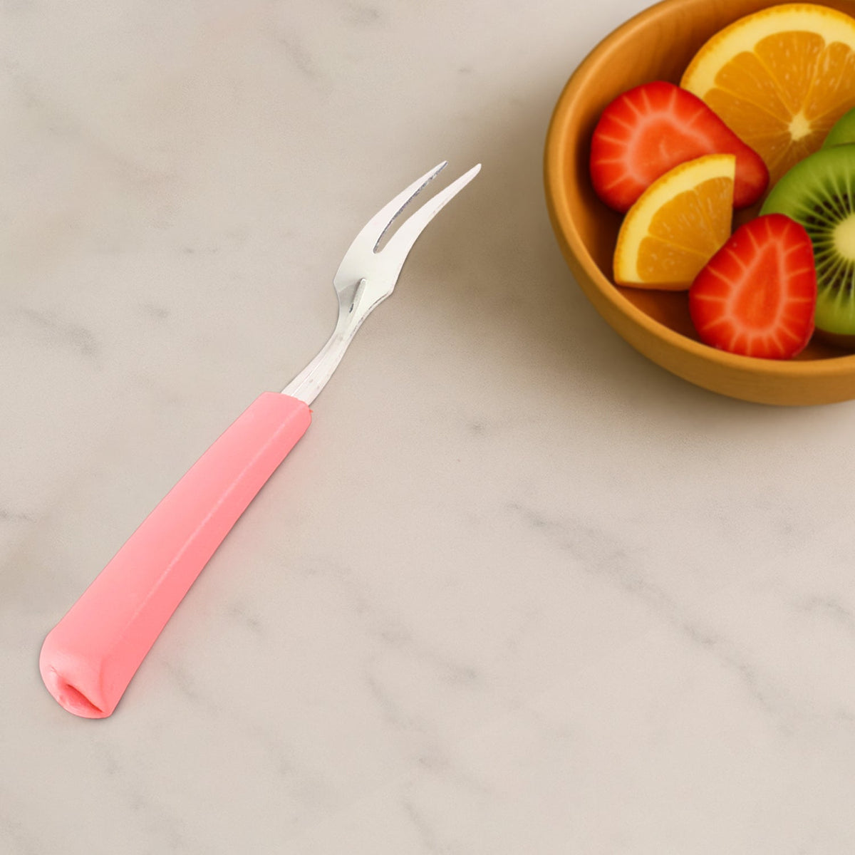 Premium Stainless Steel Fruit Fork Set  10 Pieces With Soft Non-slip Handle