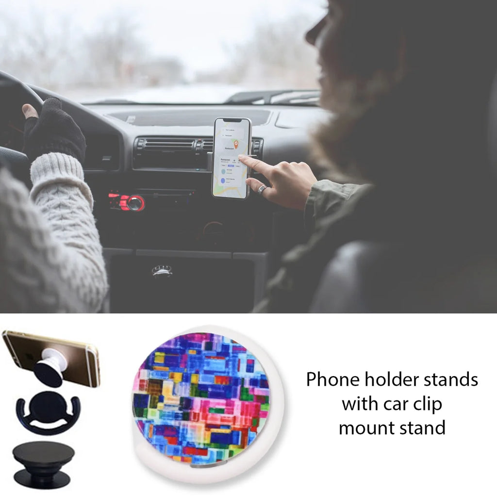 12731 Fashion Design Pop Up Mobile Phone Grip Holder Smart Phone Bracket Phone Stand Grip With Popclip Car Mount Flowers Pasley